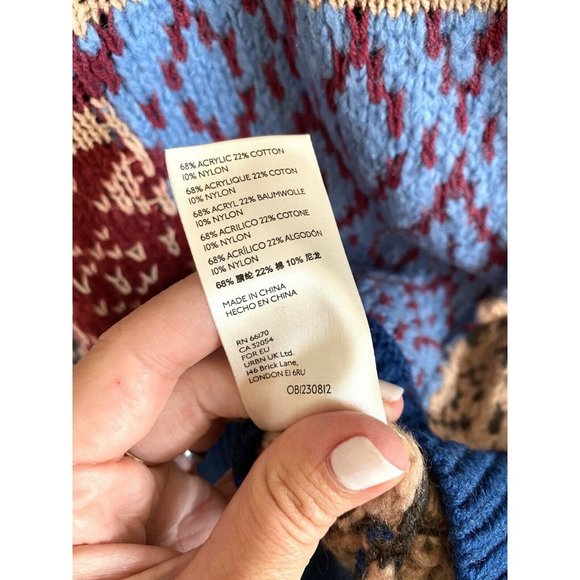 Free People New Patchwork Argyle Sweater Dress NWT - Picture 11 of 11